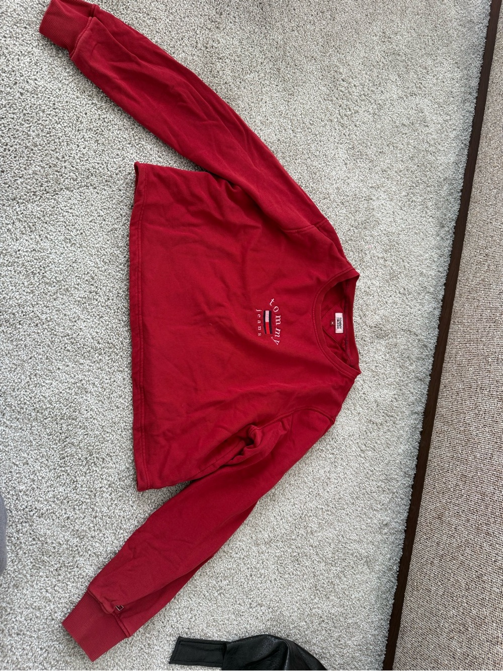 Tommy Hilfiger Kids Red Pullover Sweatshirt with Chest Logo